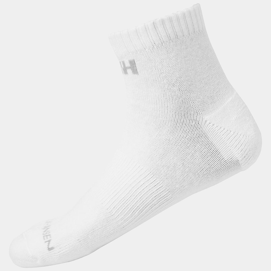 3 PACK QUARTER LENGTH SOCKS, WHITE, 39-41