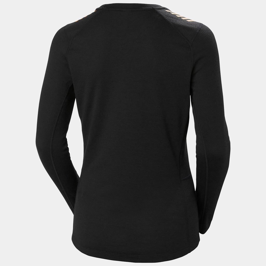 W HH LIFA MERINO MIDWEIGHT SET, BLACK, L