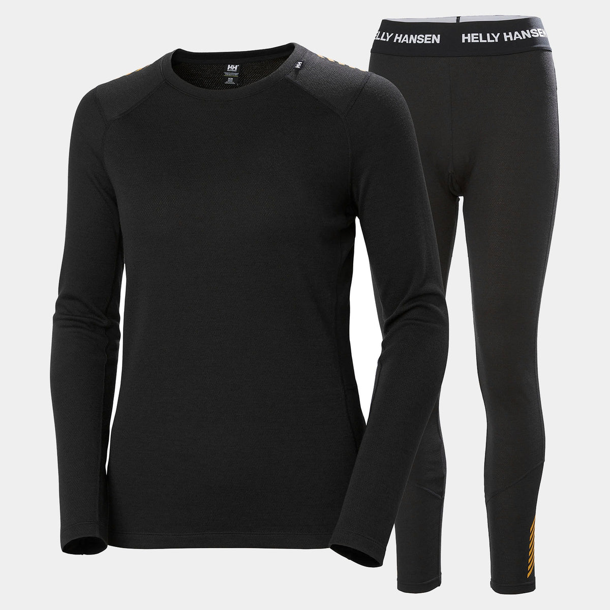 W HH LIFA MERINO MIDWEIGHT SET, BLACK, L
