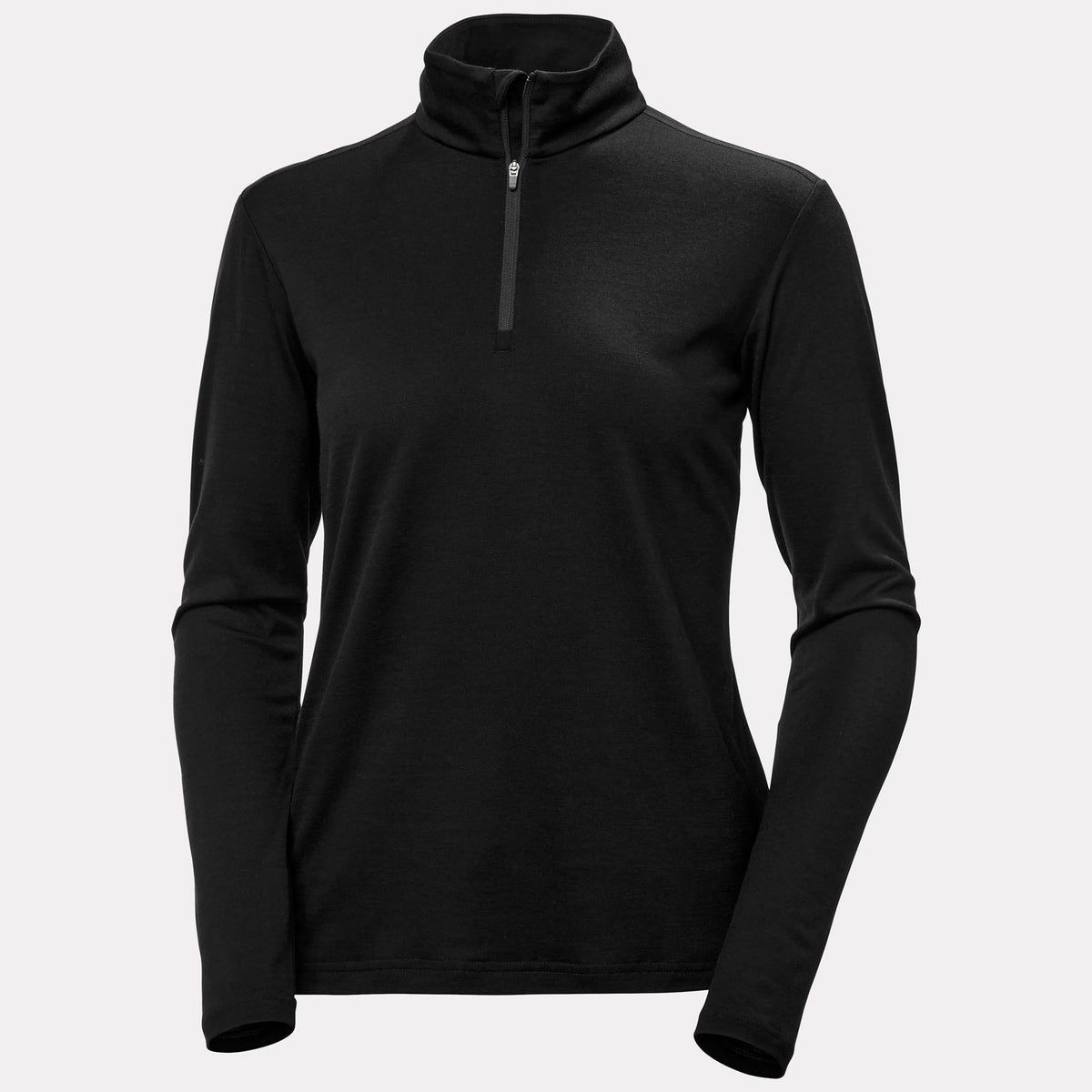 W HH MERINO 1/2 ZIP, BLACK, L