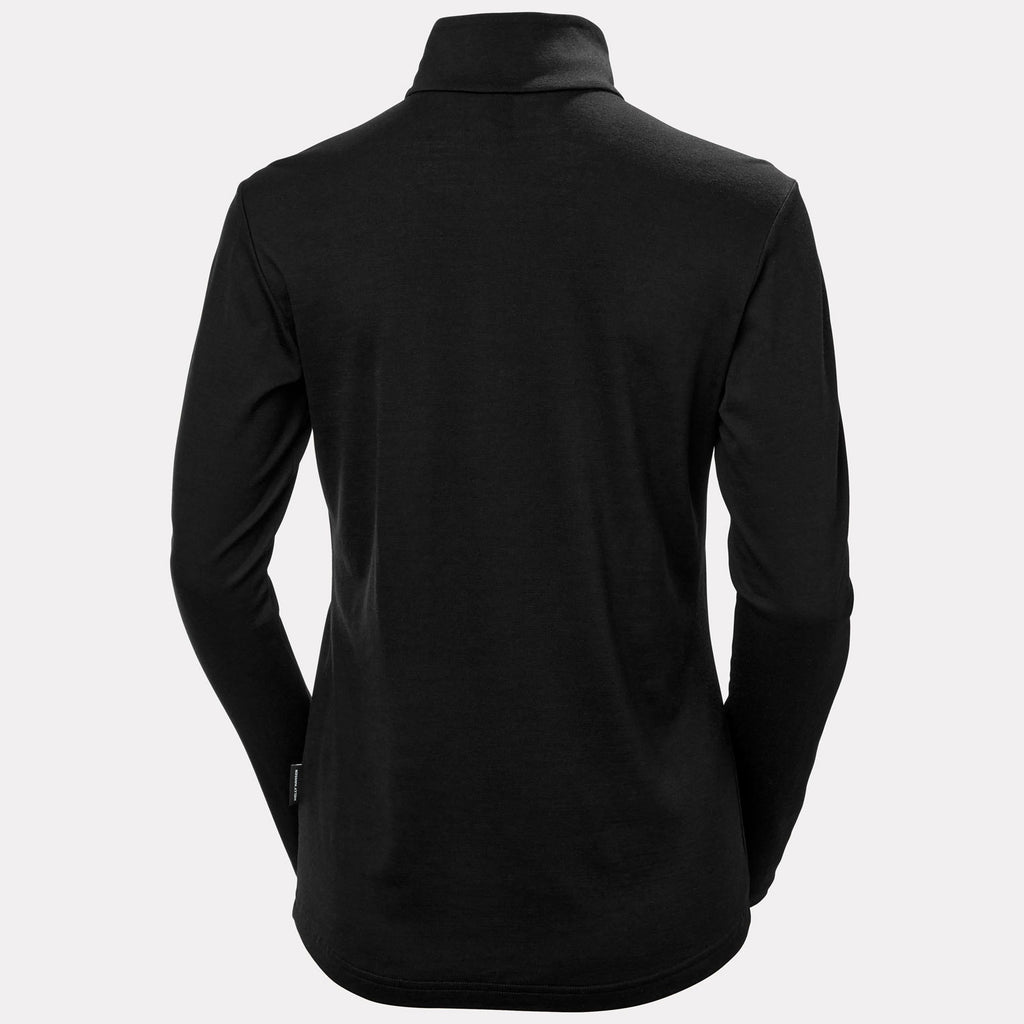 W HH MERINO 1/2 ZIP, BLACK, L