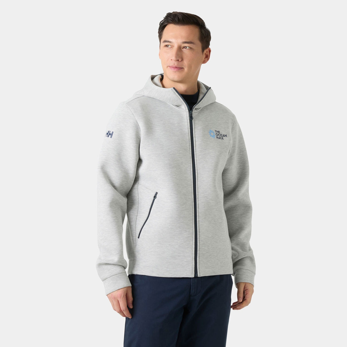 THE OCEAN RACE FZ HOODIE, GREY MELANG, XXL