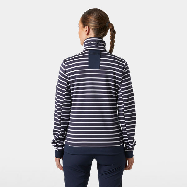 W CREW FLEECE JACKET, NAVY STRIPE, L
