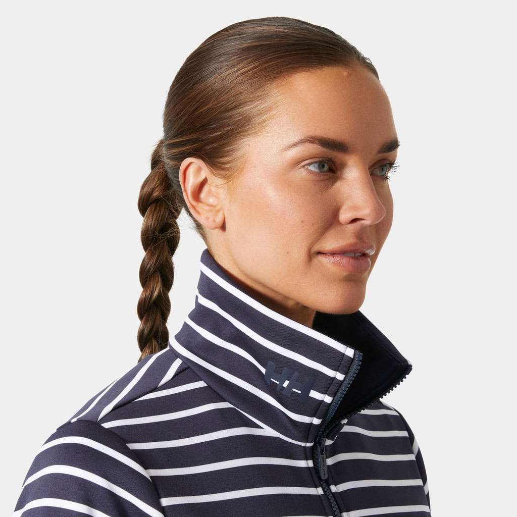 W CREW FLEECE JACKET, NAVY STRIPE, L