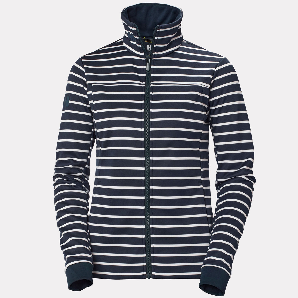 W CREW FLEECE JACKET, NAVY STRIPE, L