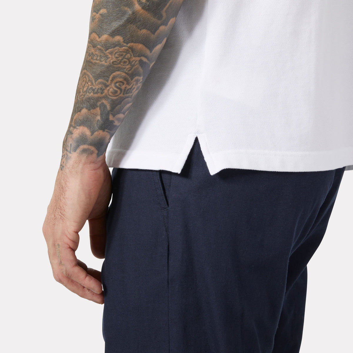 CREW POLO, WHITE, XXL