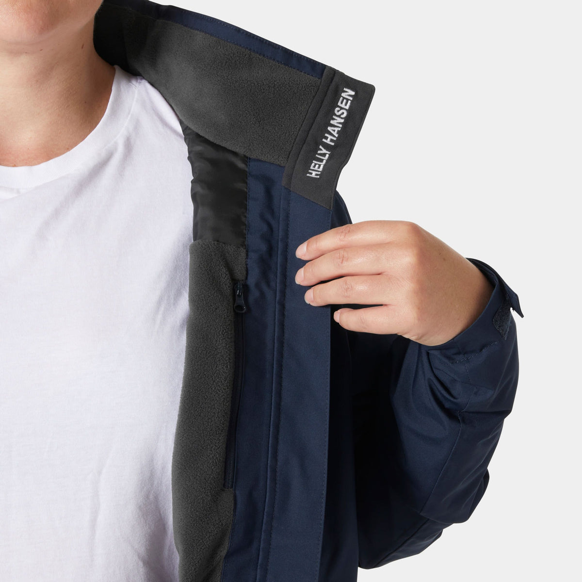 W CREW HOODED MID PLUS JK 20, NAVY, 1X