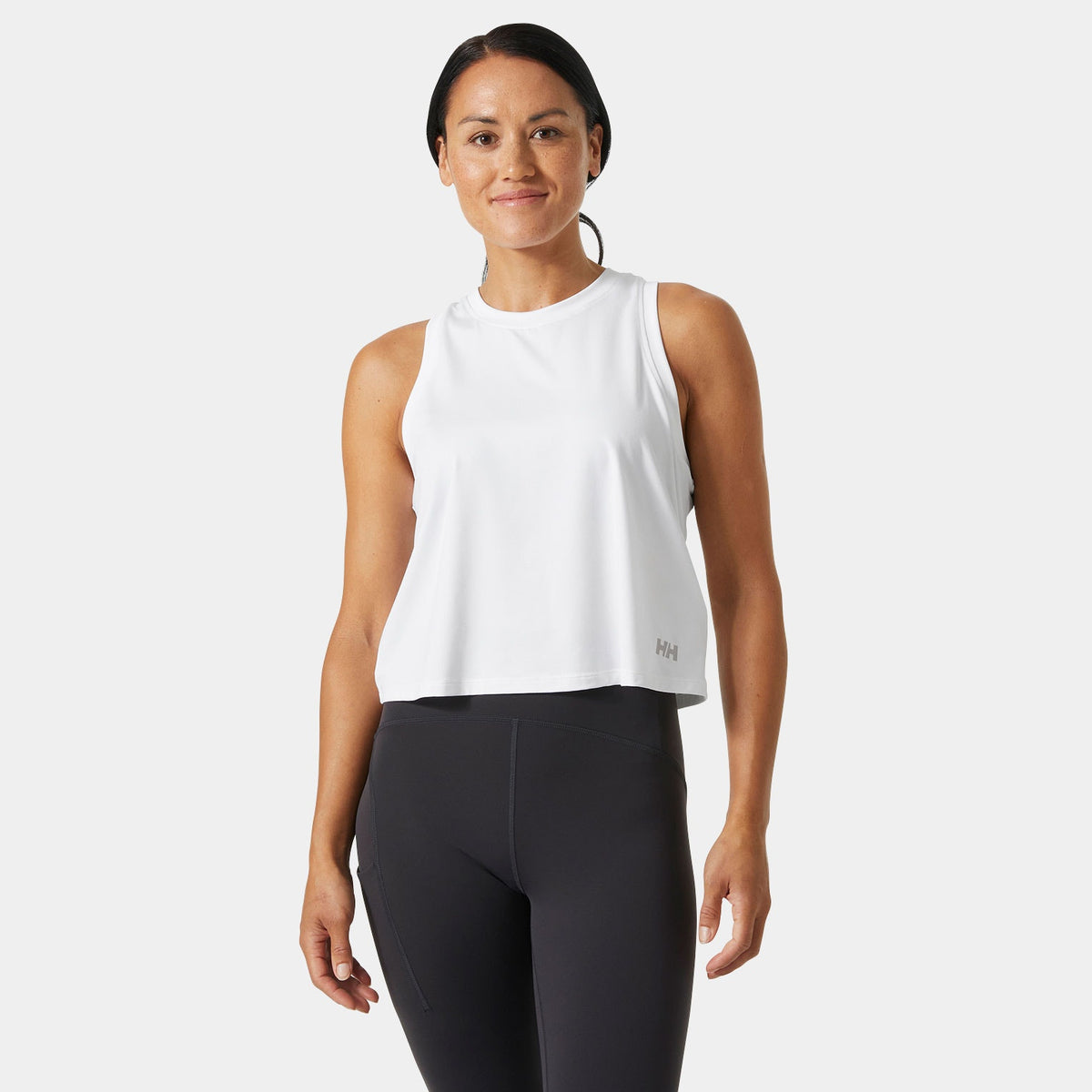 W OCEAN CROPPED TANK TOP, WHITE, XL Main image
