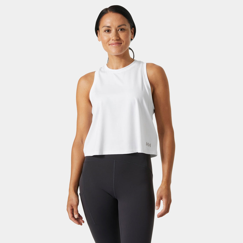 W OCEAN CROPPED TANK TOP, WHITE, XL