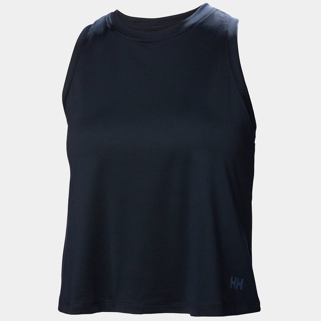 W OCEAN CROPPED TANK TOP, NAVY, L