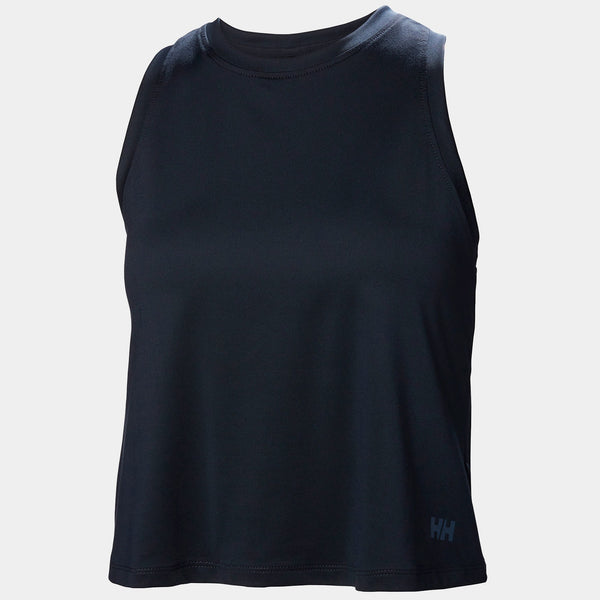 W OCEAN CROPPED TANK TOP, NAVY, L