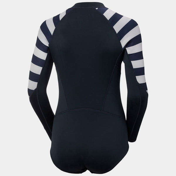 W WATERWEAR LONGSLEEVE WETSUIT, NAVY STRIPE, S