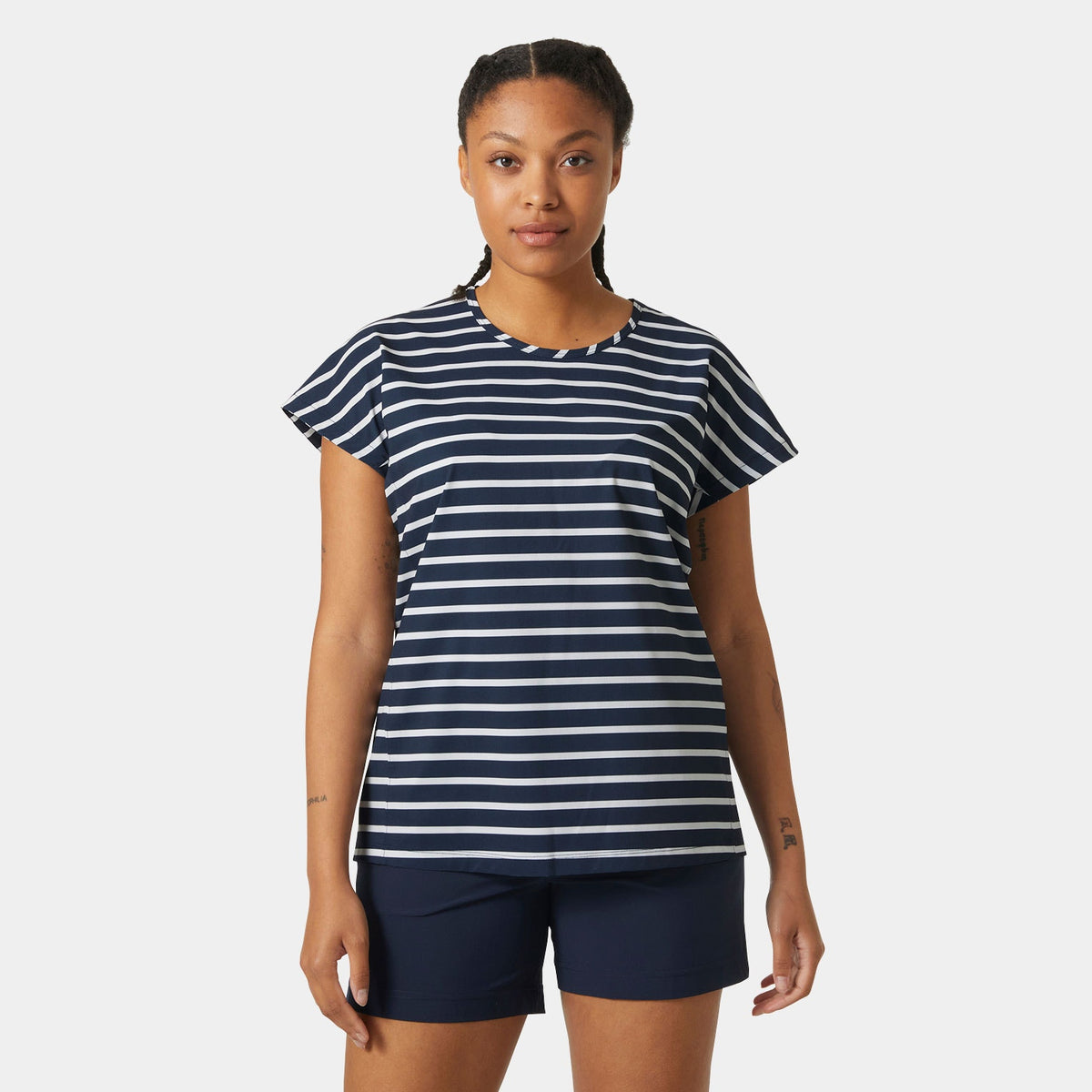 W THALIA SUMMER TOP, NAVY STRIPE, XL