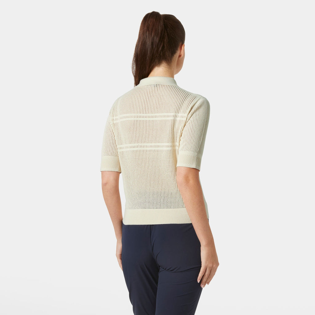W SALT KNIT POLO, CREAM, XL