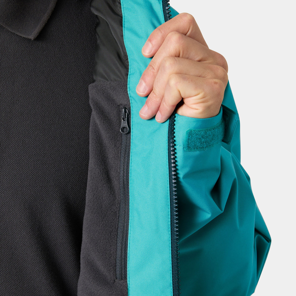 CREW HOODED MIDLAYER JACKET 2, DARK MINT, S