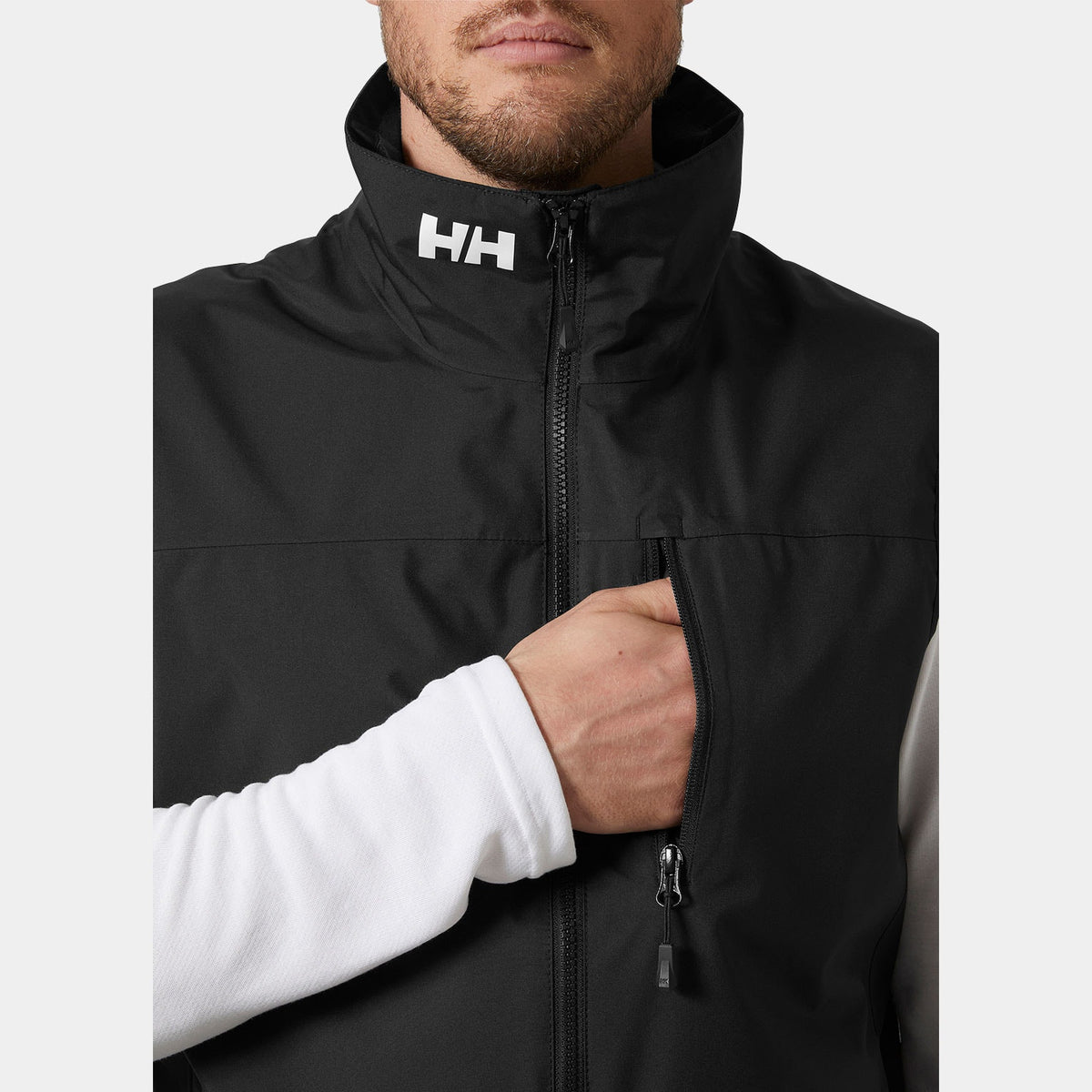 CREW VEST 20, BLACK, XXL