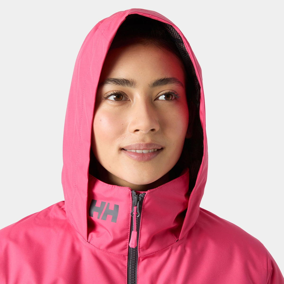 W CREW HOODED MIDL JACKET 20, HOT PINK, L
