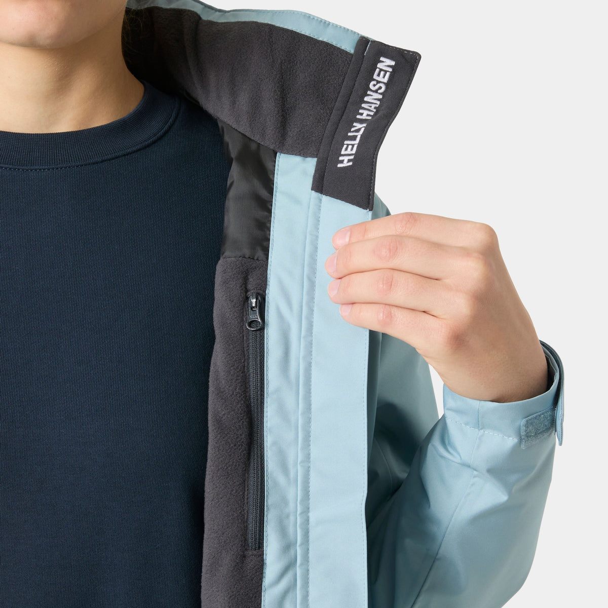 W CREW HOODED MIDL JACKET 20, WINDY BLUE, XXXXXL
