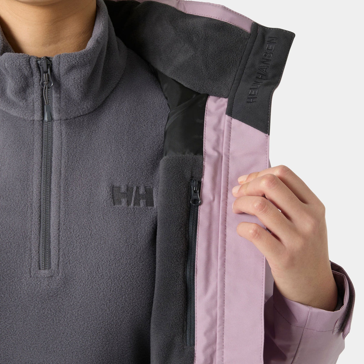 W CREW HOODED MIDL JACKET 20, PURPLE CLAY, L