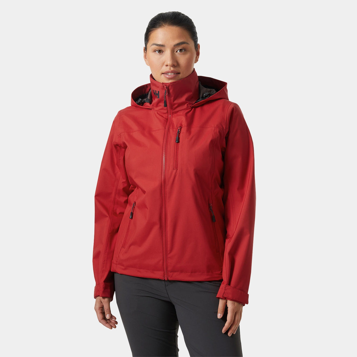W CREW HOODED JACKET 20, RED, XS