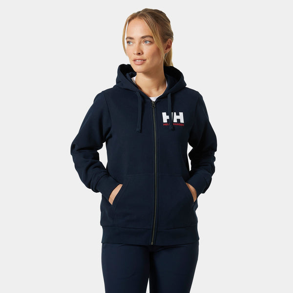 W HH LOGO FULL ZIP HOODIE 20, NAVY, XS
