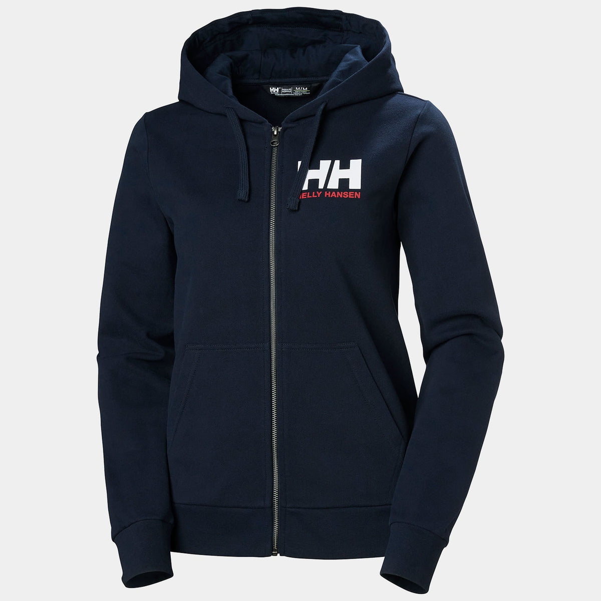 W HH LOGO FULL ZIP HOODIE 20, NAVY, XS