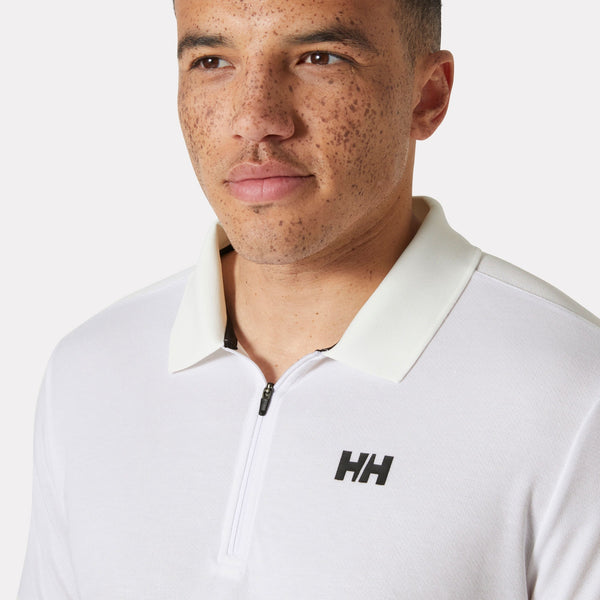HP 1/2 ZIP POLO, WHITE, XXL