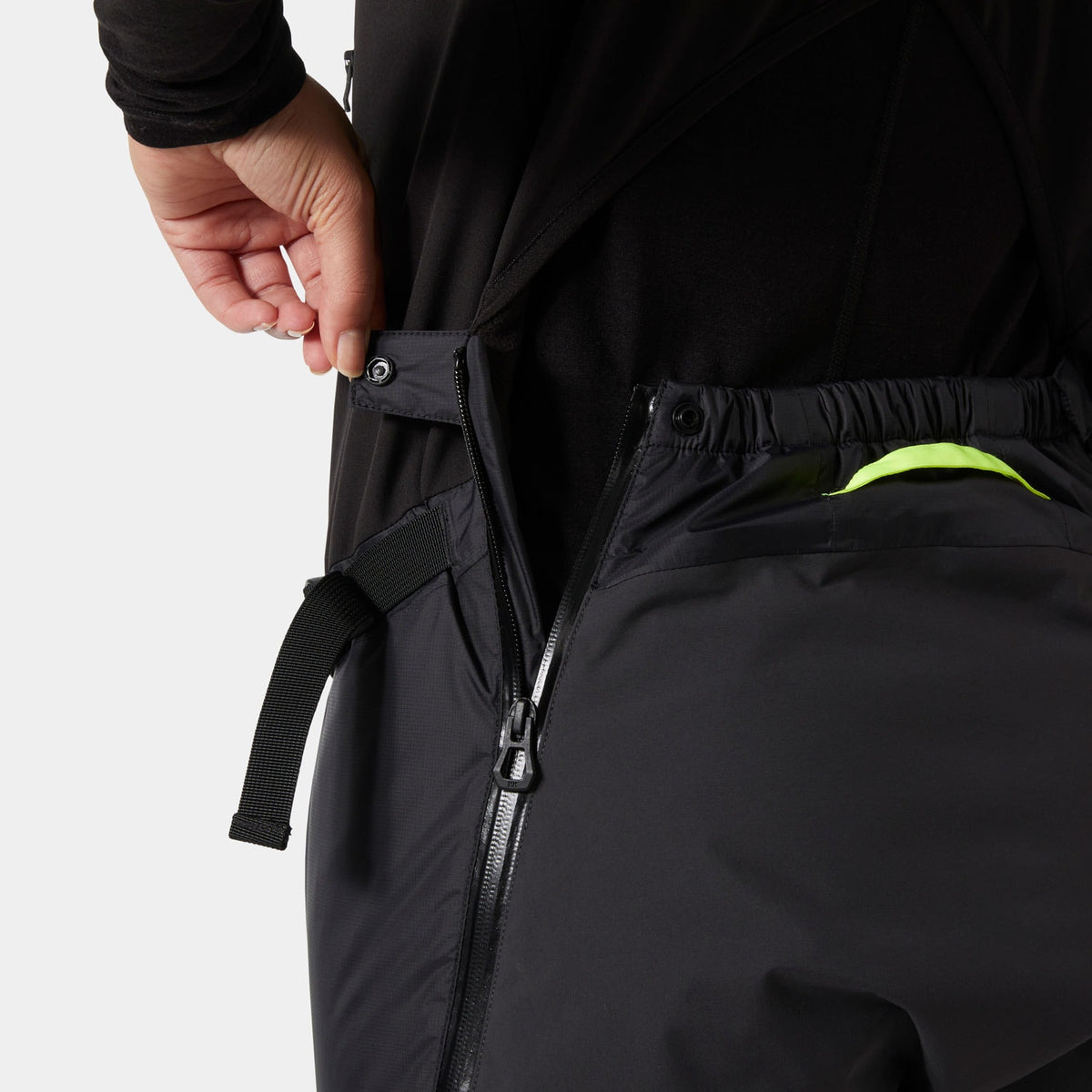 AEGIR MIDLAYER SALOPETTE, BLACK, L