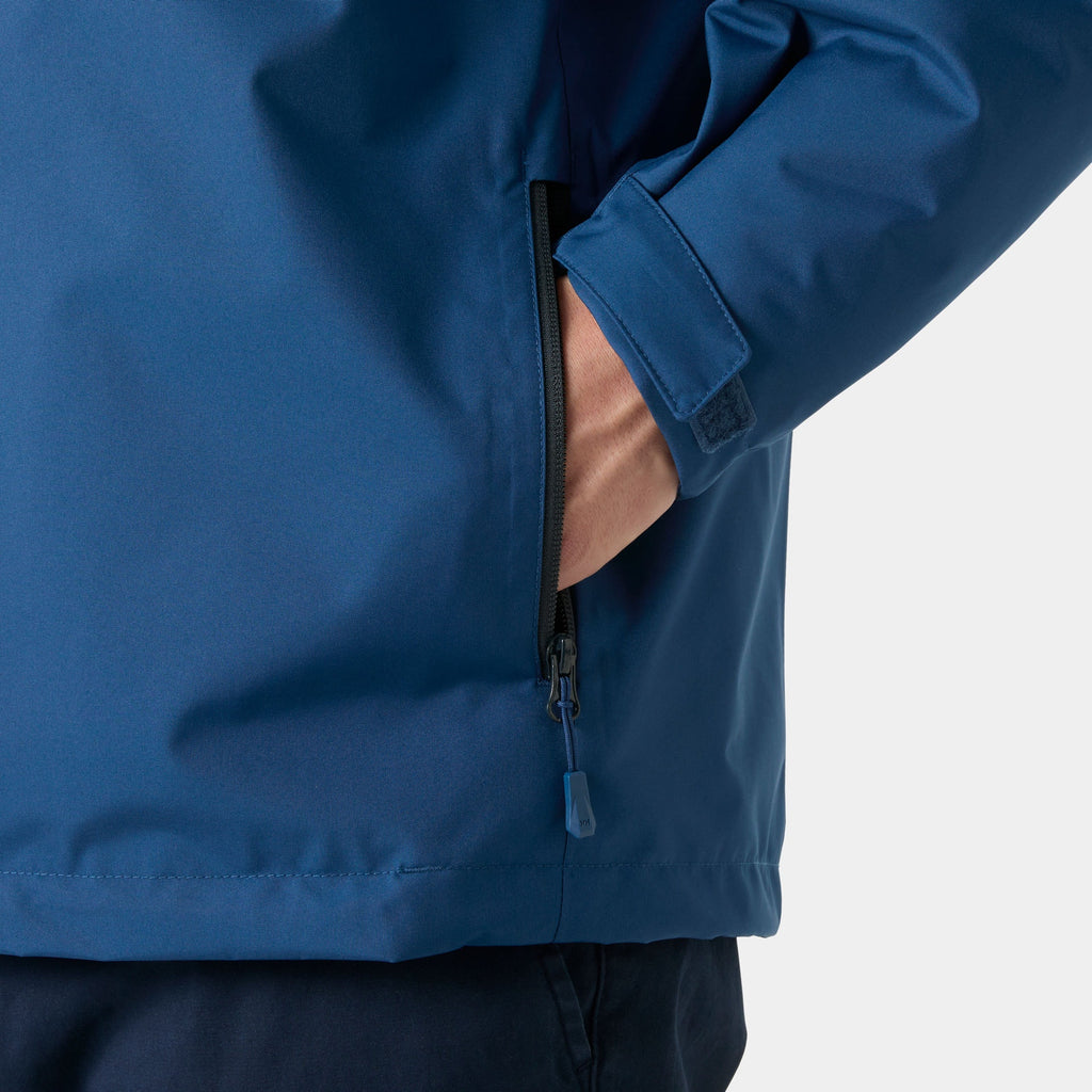 CREW HOODED PILE JACKET, DARK BLUE, XXL