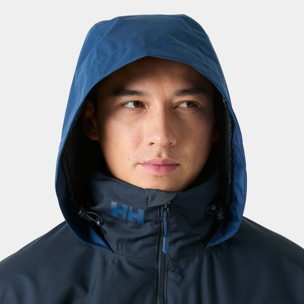 CREW HOODED PILE JACKET, DARK BLUE, XXL