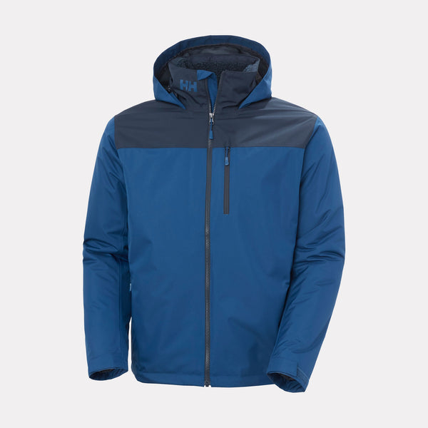 CREW HOODED PILE JACKET, DARK BLUE, XXL