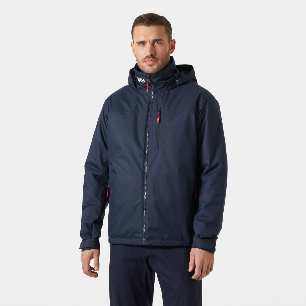 CREW HOODED PILE JACKET, NAVY, XXL Main image
