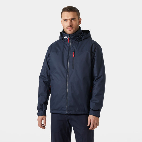 CREW HOODED PILE JACKET, NAVY, XXL