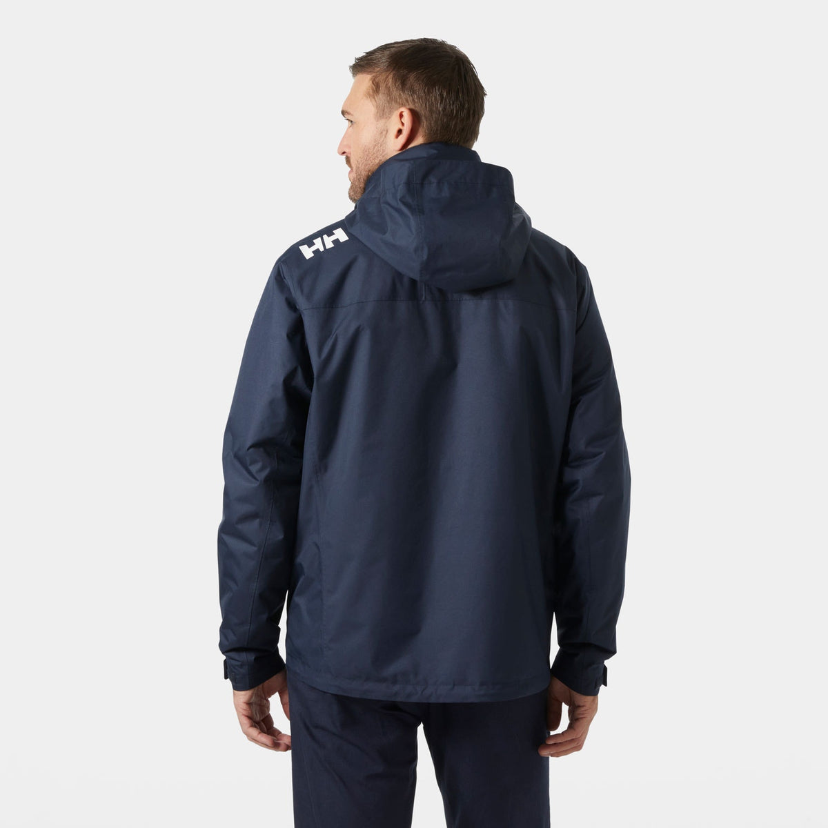 CREW HOODED PILE JACKET, NAVY, XXL