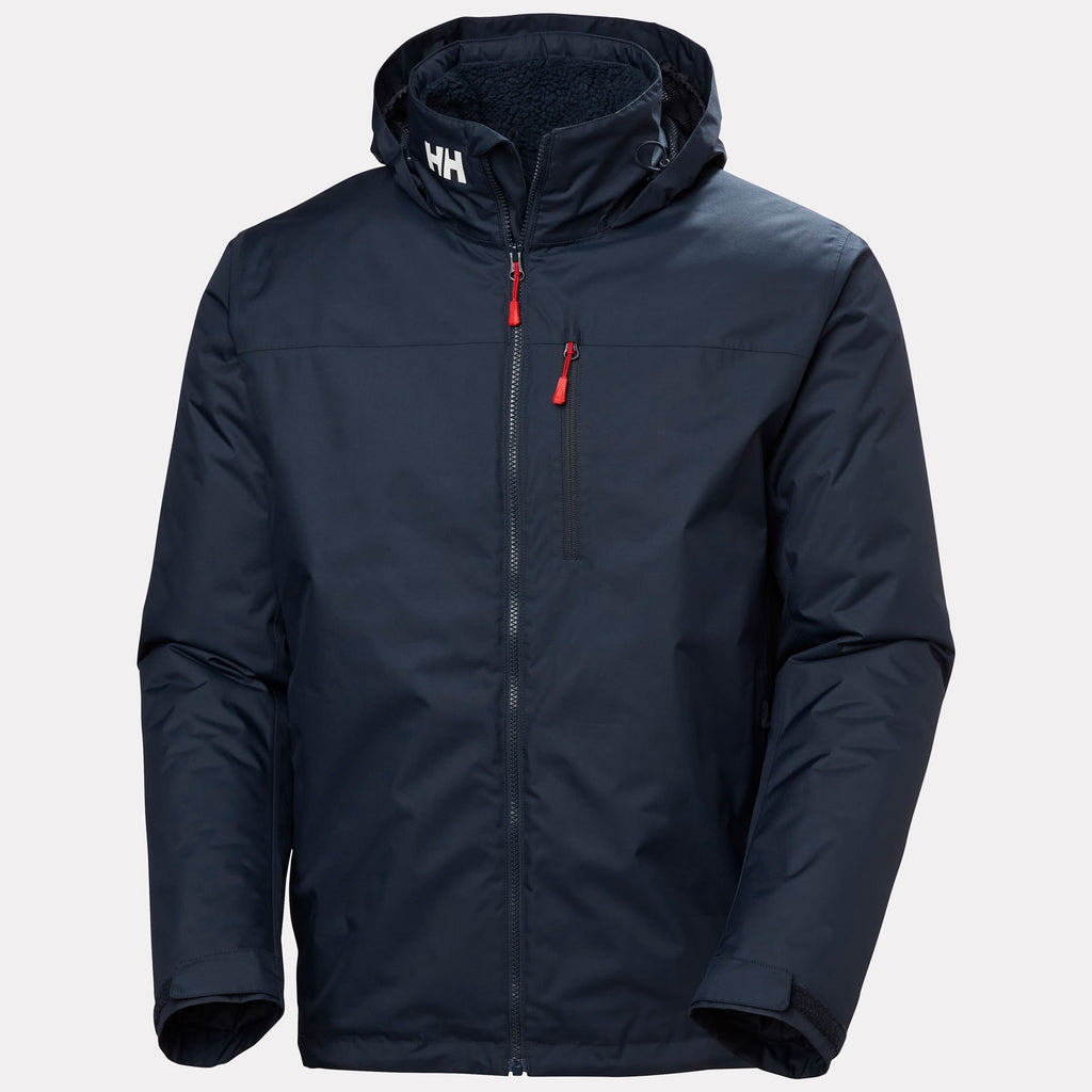 CREW HOODED PILE JACKET, NAVY, XXL