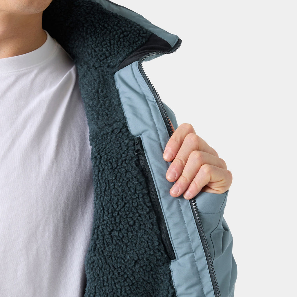 CREW HOODED PILE JACKET, WASHED NAVY, XXL