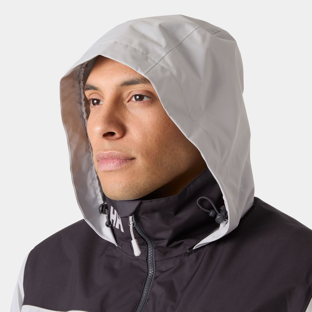 CREW HOODED PILE JACKET, GREY FOG, XXL