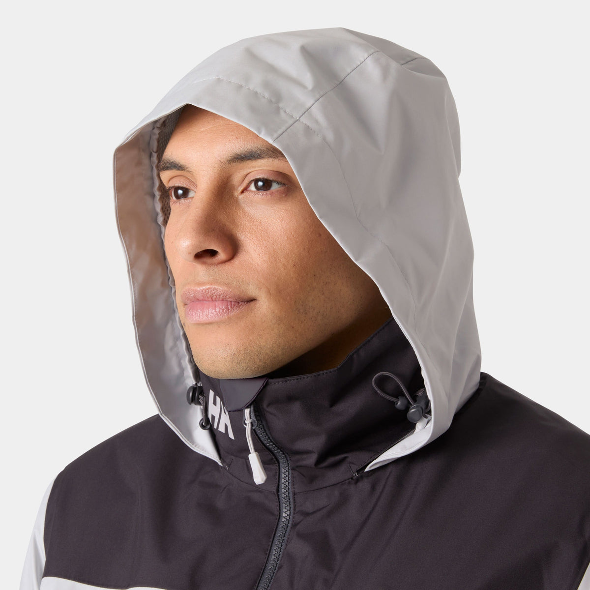 CREW HOODED PILE JACKET, GREY FOG, XXL