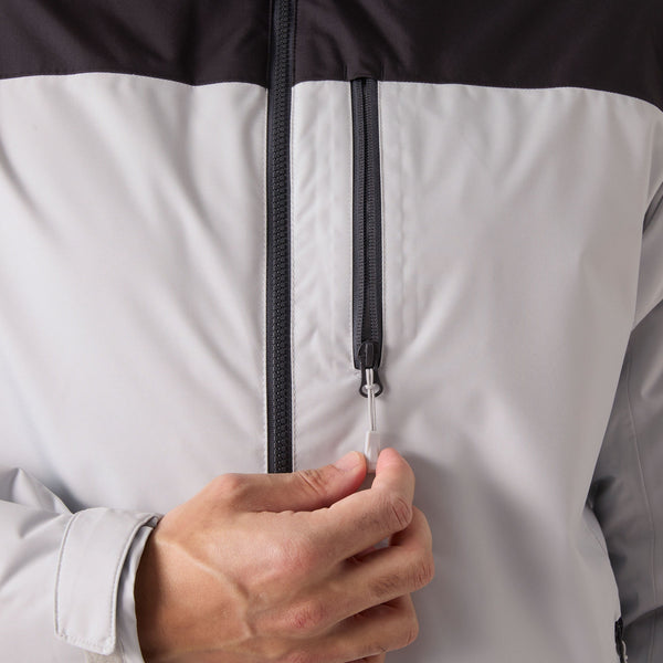 CREW HOODED PILE JACKET, GREY FOG, XXL