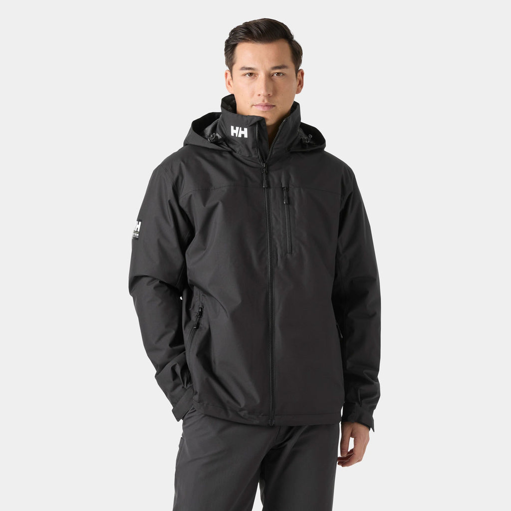CREW HOODED PILE JACKET, BLACK, XXL