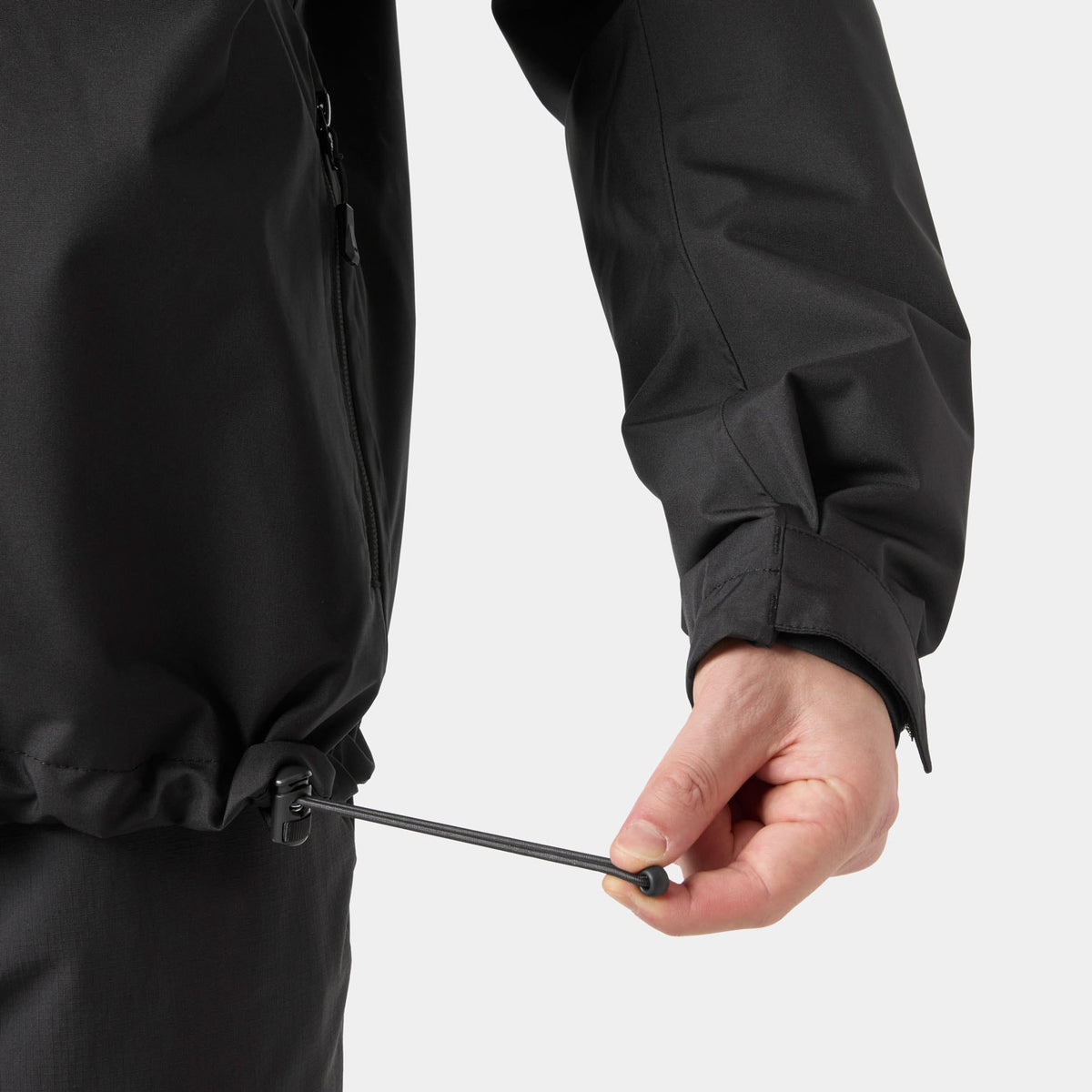 CREW HOODED PILE JACKET, BLACK, XXL