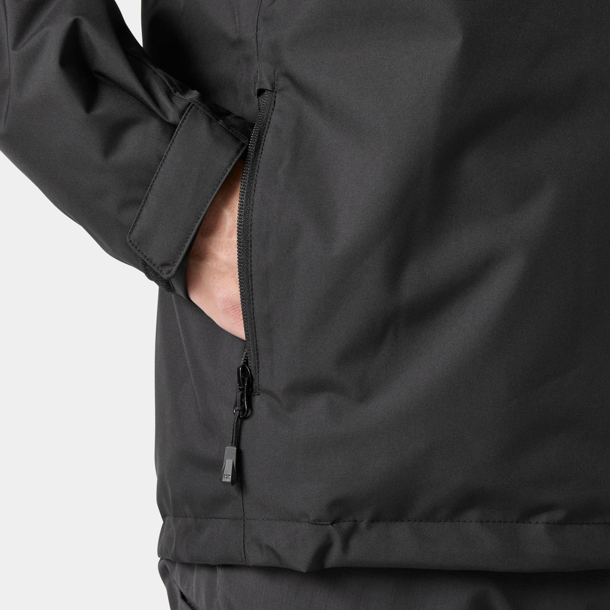 CREW HOODED PILE JACKET, BLACK, XXL