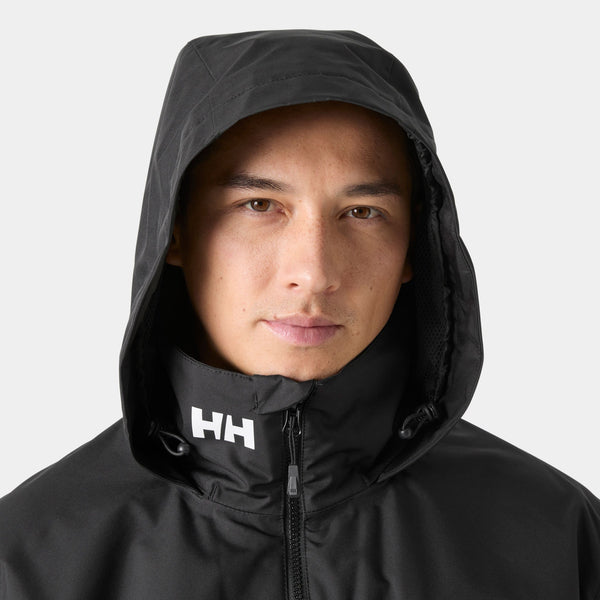 CREW HOODED PILE JACKET, BLACK, XXL