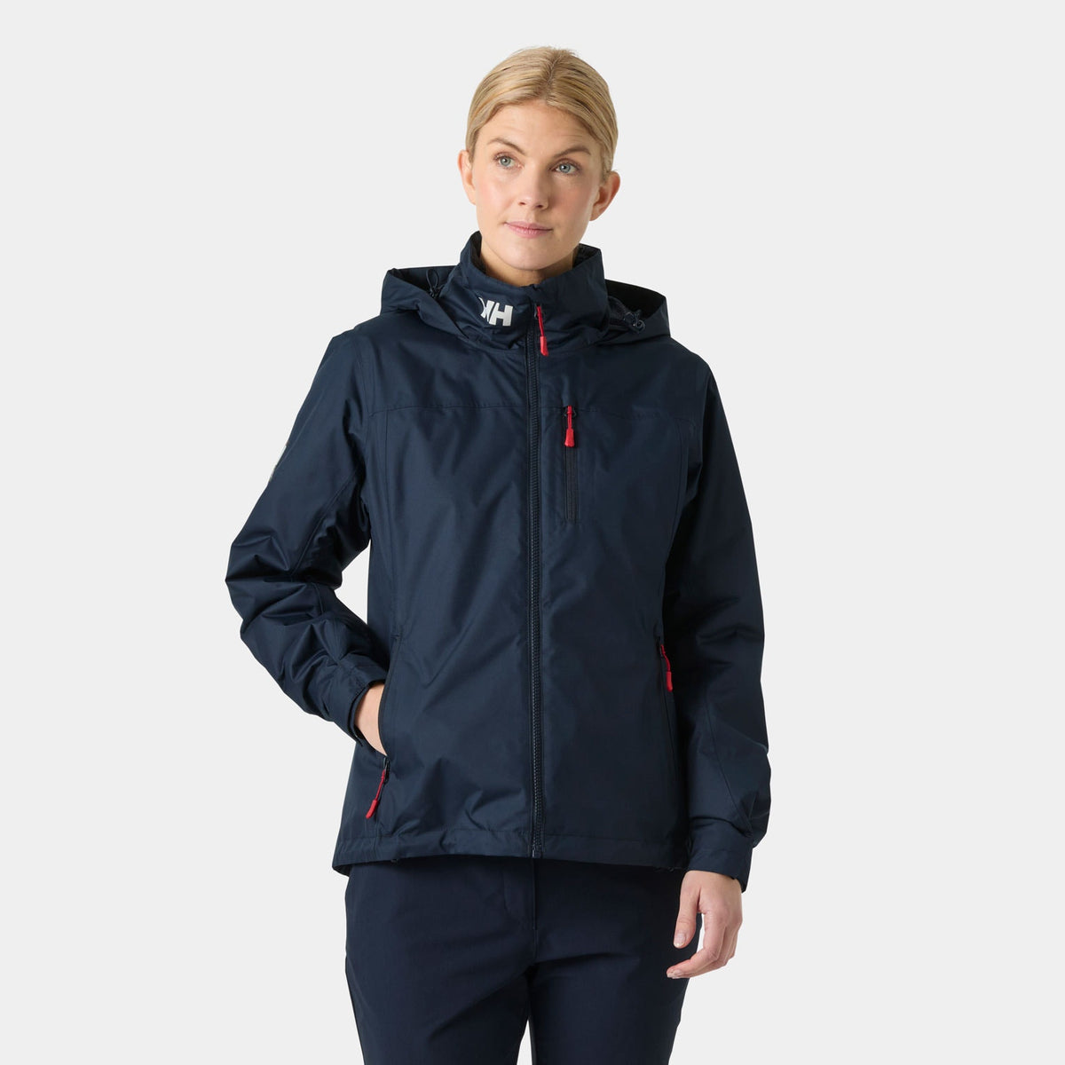 W CREW HOODED PILE JACKET, NAVY, L Main image