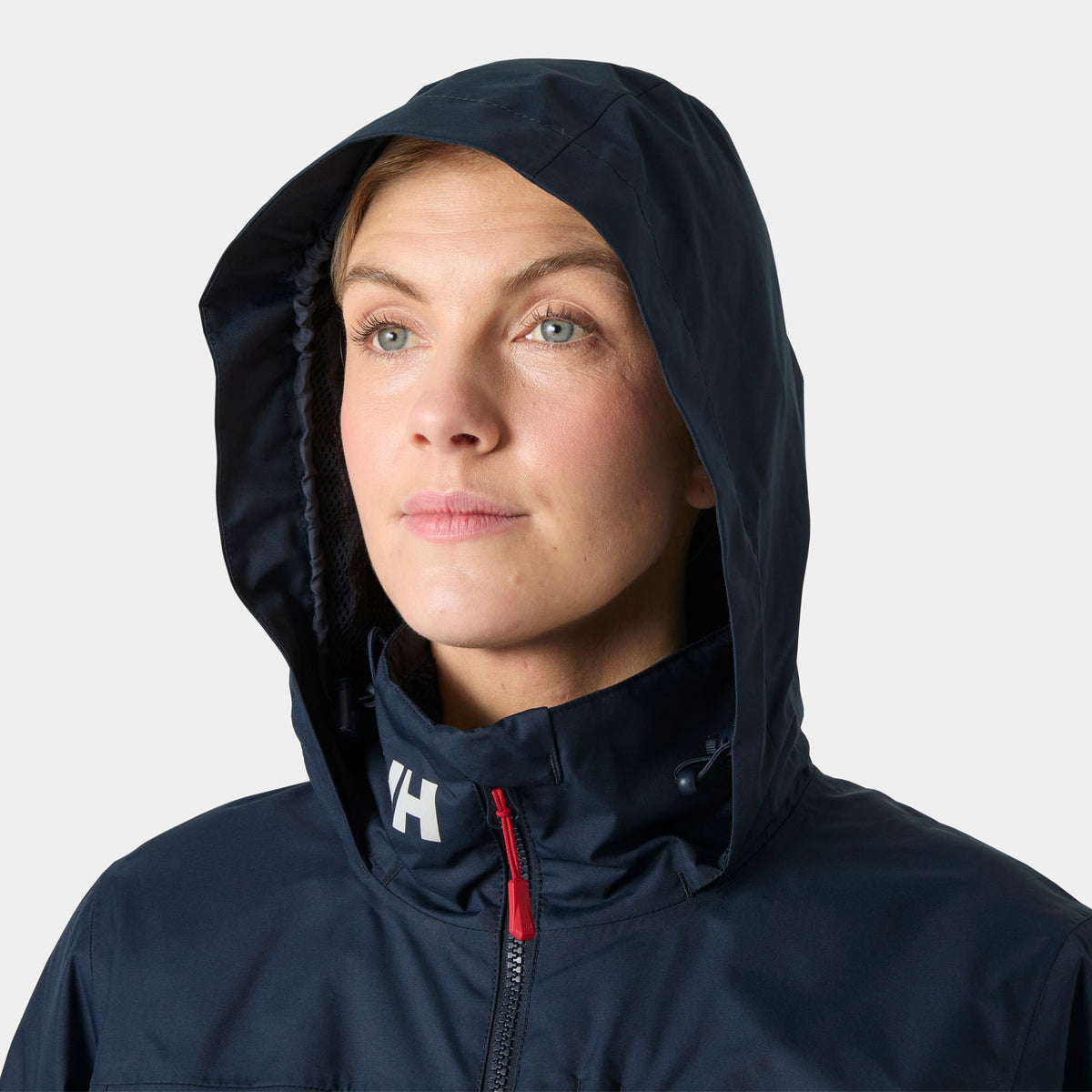 W CREW HOODED PILE JACKET, NAVY, L
