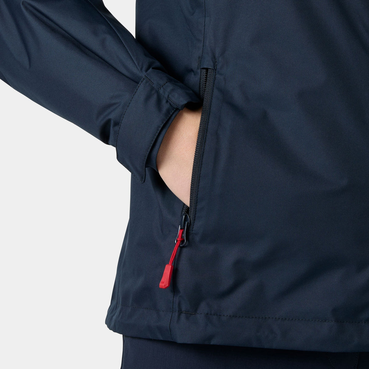 W CREW HOODED PILE JACKET, NAVY, L