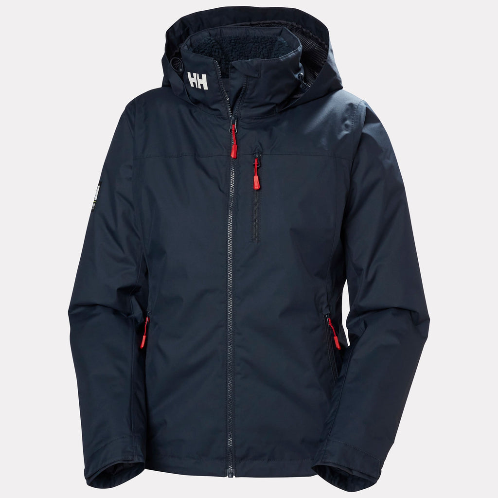 W CREW HOODED PILE JACKET, NAVY, L