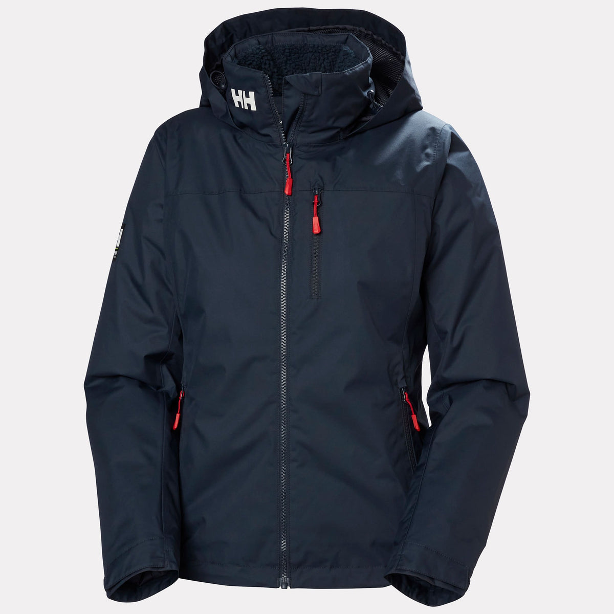 W CREW HOODED PILE JACKET, NAVY, L