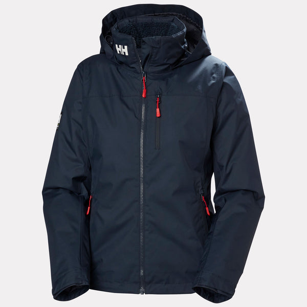 W CREW HOODED PILE JACKET, NAVY, L