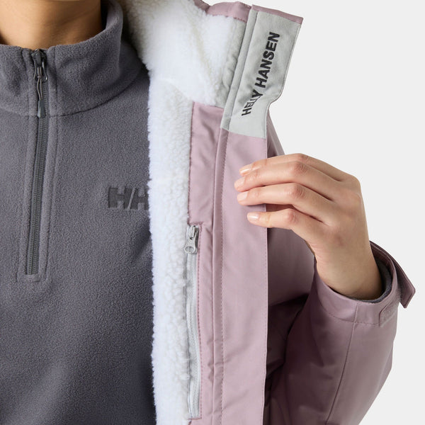 W CREW HOODED PILE JACKET, PURPLE CLAY, L
